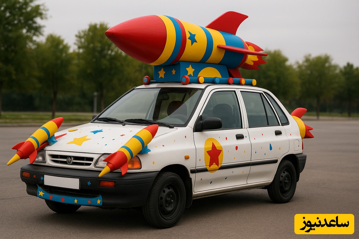 پراید موشک‌انداز، حماسه‌آفرینی جوان ایرانی برای تبدیل پراید به تانک جنگی و مجهز به سامانه موشکی زمین به هوا و چراغ گردان / هنر نزد ایرانیان است و بس😂