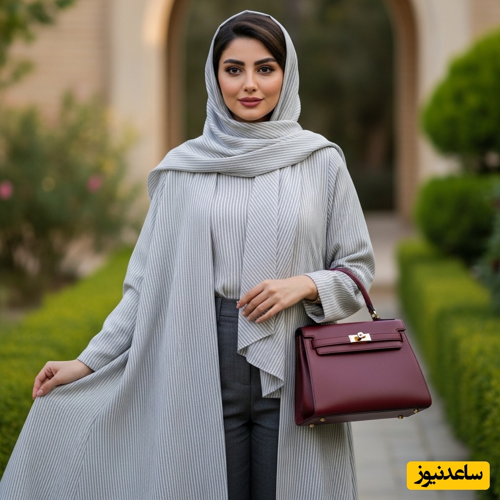  مانتو راه‌راه مجلسی