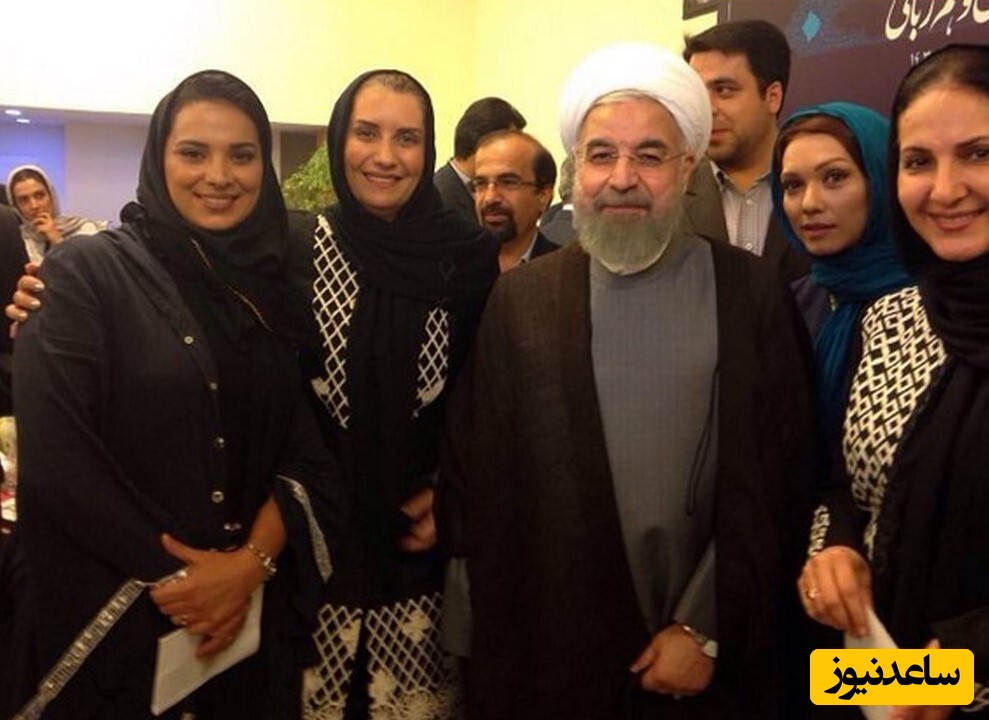 مروری بر تصاویر قدیمی |  از الهام حمیدی تا شبنم قلی‌خانی؛ در مروری بر عکس یادگاری بازیگران زن با حسن روحانی
