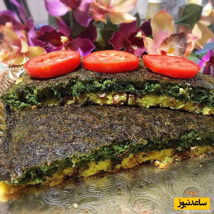 طرز تهیه کوکوی دو رنگ سیب زمینی و کوکوی سبزی