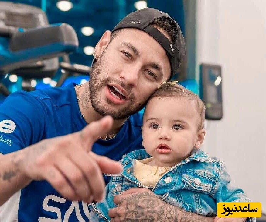 عکس | لباس سفید و حصیری ماوی، دختر کوچولوی ناز و معصوم نیمار ستاره فوتبال برزیلی / ژست و مدل خنده هاش کپی باباشه😍
