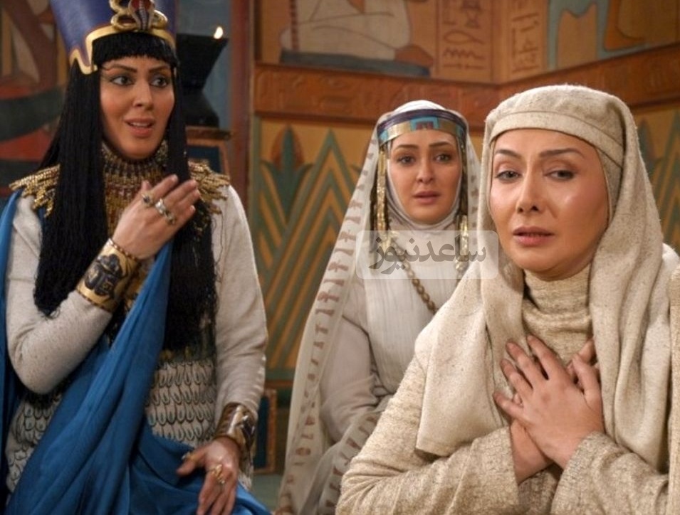 «زلیخا» در کنار «فرج الله سلحشور» در پشت‌صحنه «یوسف پیامبر»