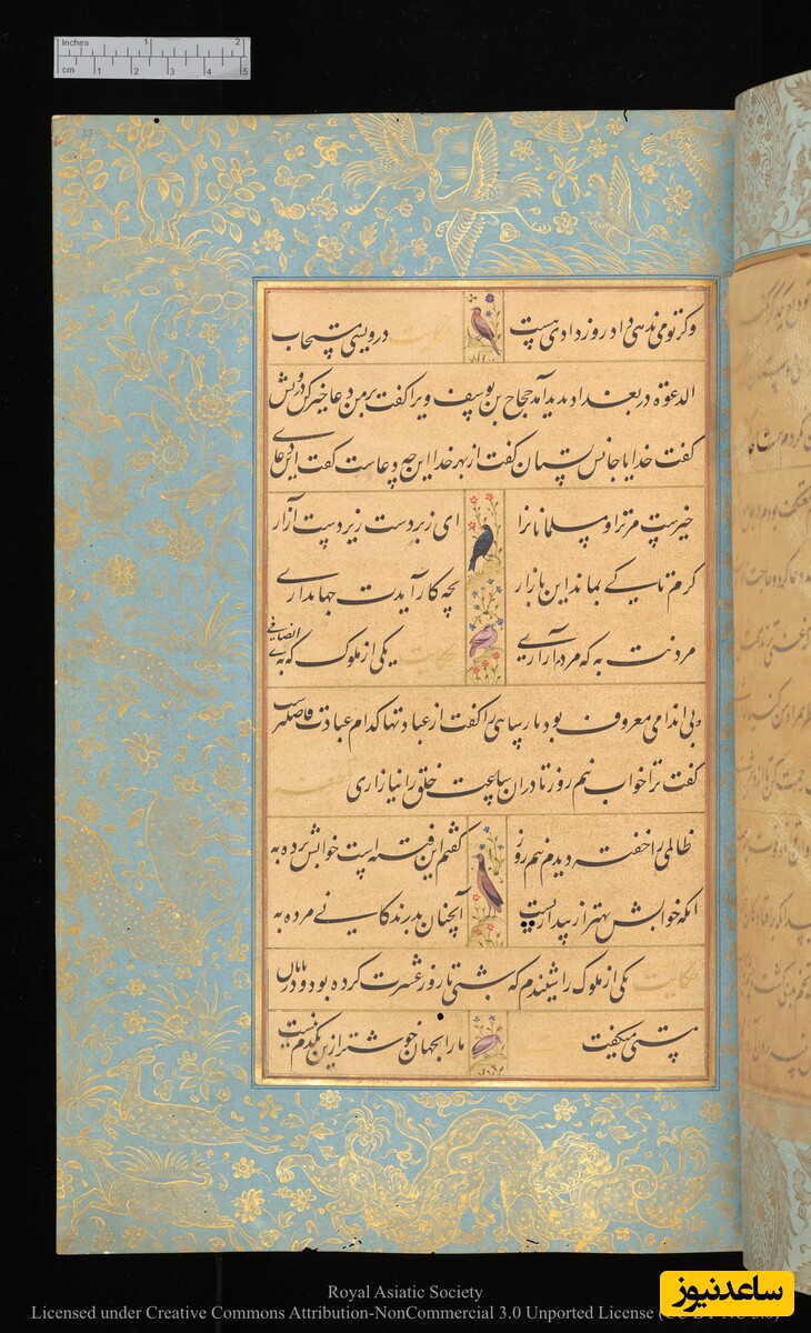گلستان سعدی به خط محمدحسین کشمیری و نقاشی مانوهار داس نسخهٔ کتابخانهٔ دیجیتال دانشگاه کمبریج