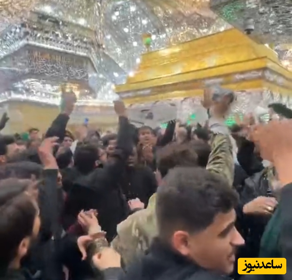 ببینید | خروش مردم عراق در حرم امام حسین (ع) بعد از اعلام خبر شهادت امام خامنه‌ای