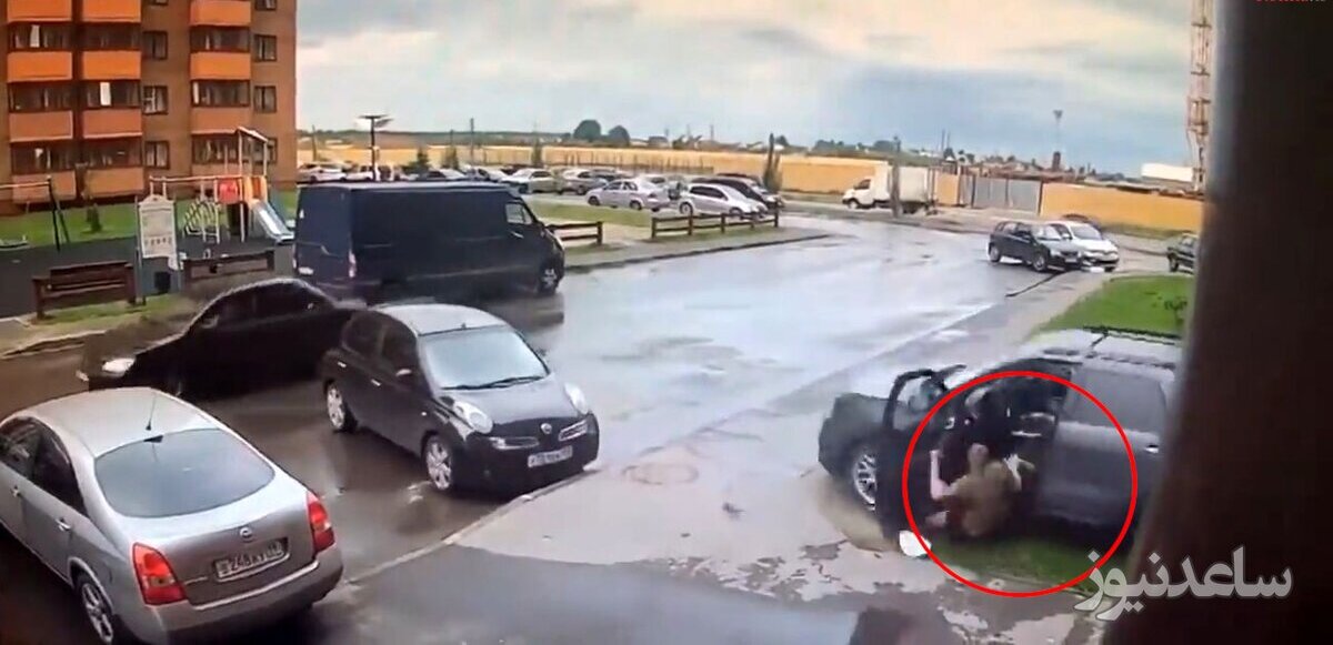 راننده ای که خودش را با ماشینش زیر گرفت! +فیلم