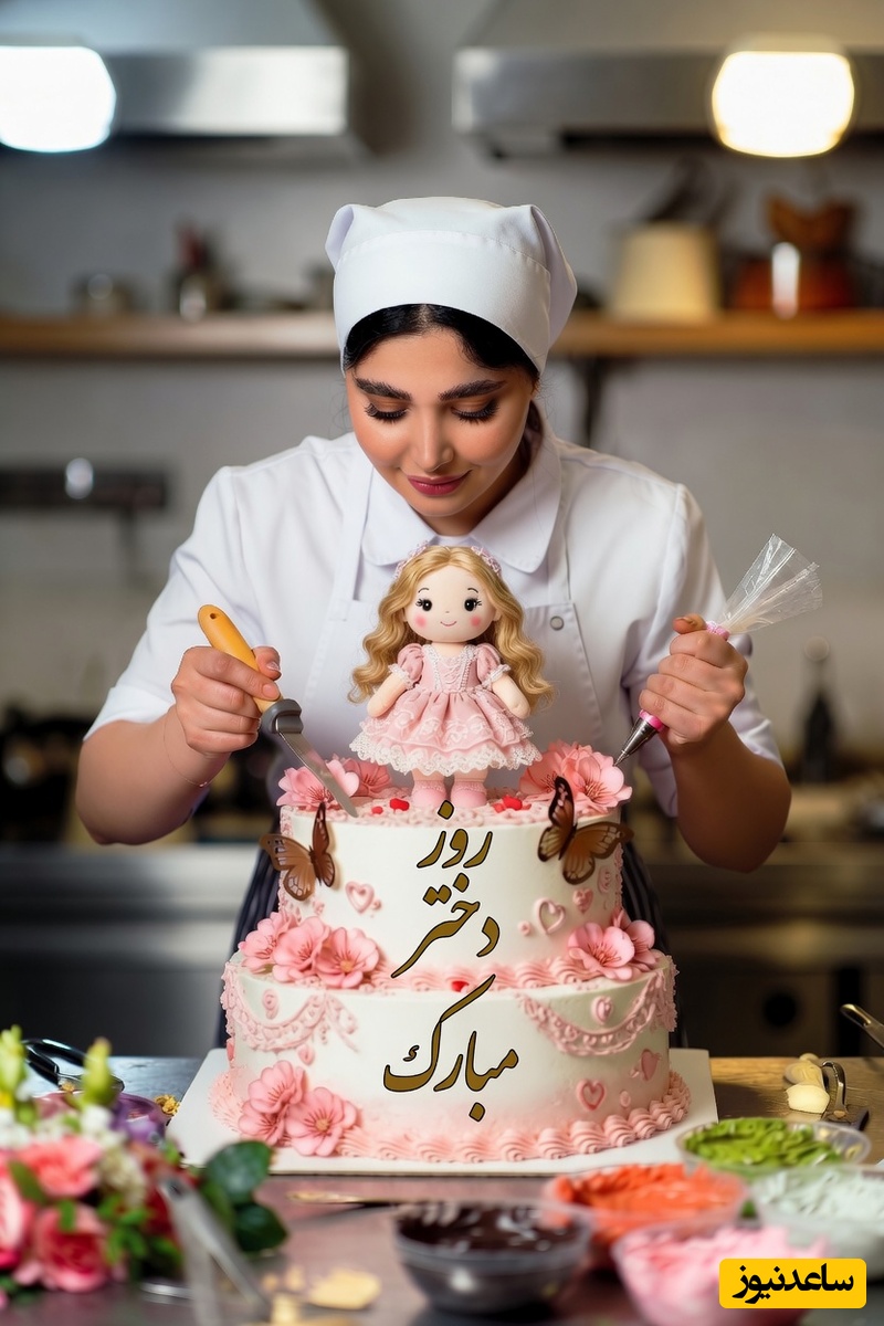 خلاقیت مشاغل؛ ابتکار دخترپسندِ قنّاد باسلیقه در طراحی و پخت کیک برای «روز دختر» + عکس/ روزتون مبارک فرشته‌های روی زمین❤