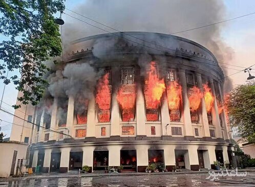 آتش سوزی در ساختمان اداره مرکزی پست فیلیپین در شهر مانیل/ رویترز