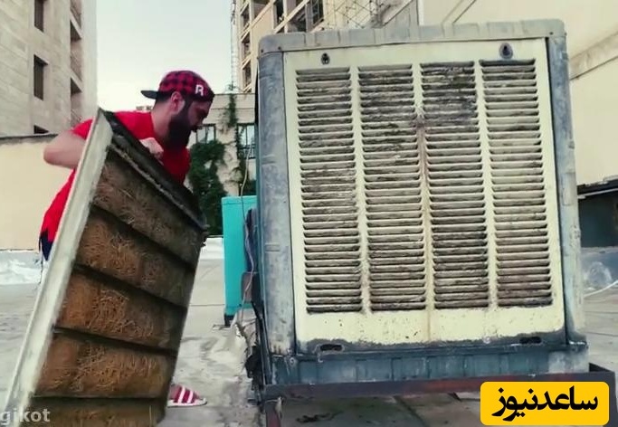 خلاقیت خنده دار جوان ایرانی برای راه اندازی کولر به کمک موتور هوندا در زمان قطعی برق حماسه آفرید/ هنر نزد ایرانیان است و بس