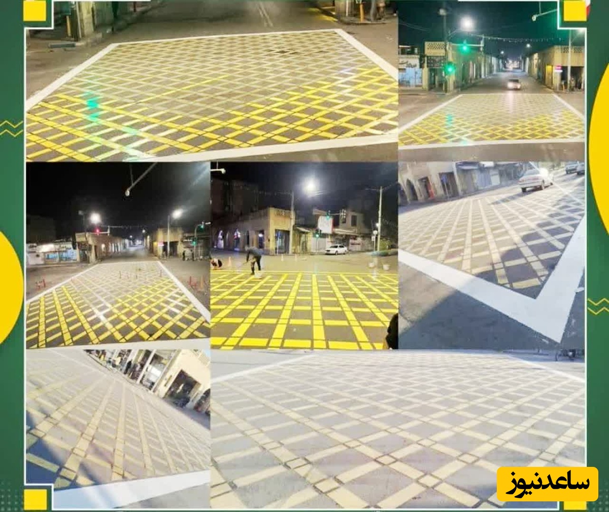 اجرای نقوش ترافیکی کاهش سرعت در چهارراه امام خمینی(ره) شوشتر