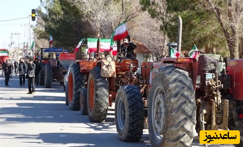 (فیلم) راهپیمایی با تراکتور؛ خلاقیت اردبیلی‌ها برای 13 آبان