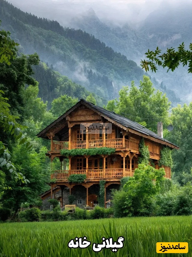 نگاهی خیره‌کننده به معماری روستایی و بی‌نظیر خانه گیلانی با ویو شالیزار، همساز با طبیعت / ترکیب این خانه با هوای بارونی و مه آلود به دنیایی میبره که حتی فکرشم نمیکنی + عکس