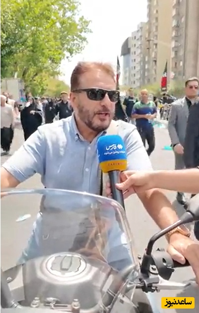 سیدجواد هاشمی روی موتور و در مراسم تشییع شهدای اقتدار: ترامپ حرف مفت زیاد می‌زند!+ ویدیو
