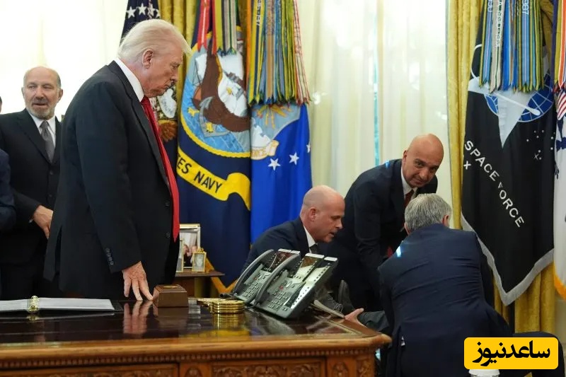 ببینید! توقف شدن پخش زنده کاخ سفید به علت بیهوش شدن همراه ترامپ!