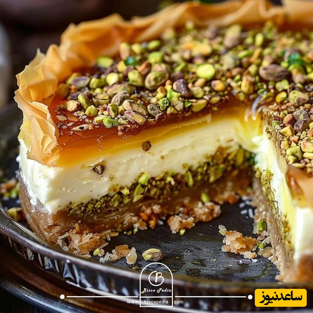 طرز تهیه چیزکیک باقلوای خوشمزه برای عاشقان باقلوا در کمتر از 1 دقیقه؛ نگم براتون از طعم و مزش + ویدئو