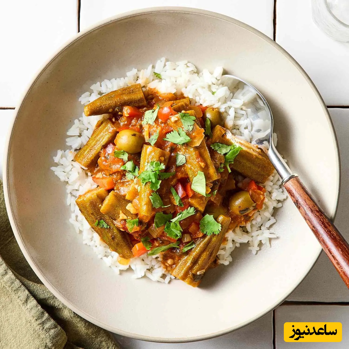 خورشت بامیه بدون گوشت