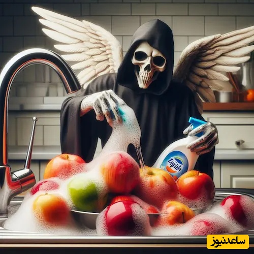 مایع ظرفشویی برای شستن میوه‌ها 