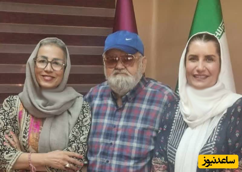 اکبر عبدی و همسرش در کنار فریبا کوثری