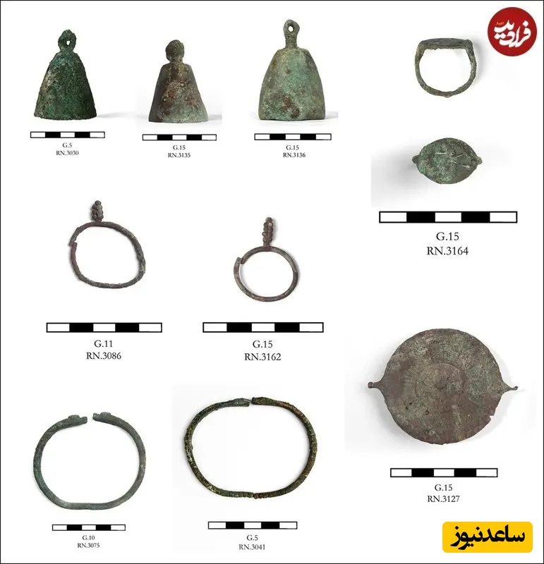 برخی زیورآلات کشف شده در گورها