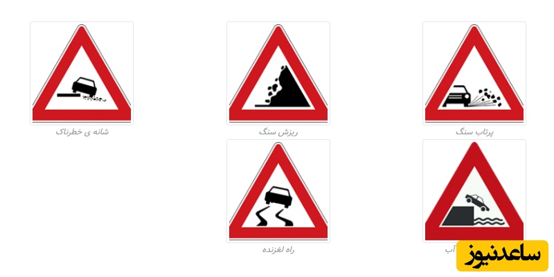 تابلوهای خطرات جاده‌ای
