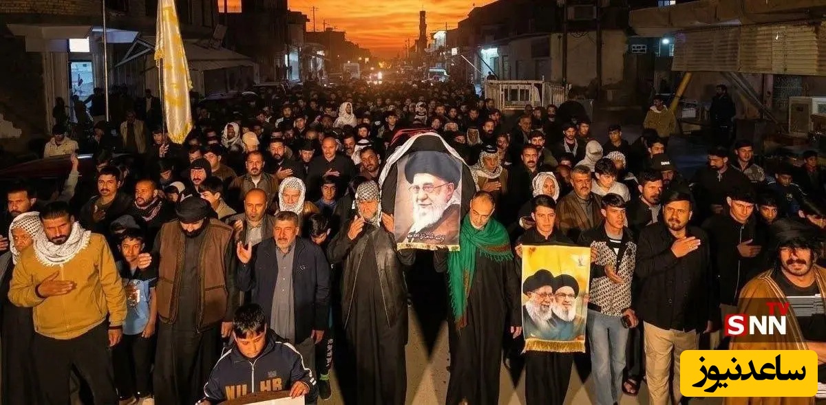 برگزاری مراسم تشییع نمادین رهبر معظم انقلاب توسط مردم بغداد