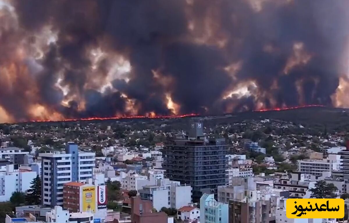 تصاویر آخرالزمانی از آتش‌سوزی جنگل‌های آرژانتین/ دستور تخلیه صادر شد+ویدئو