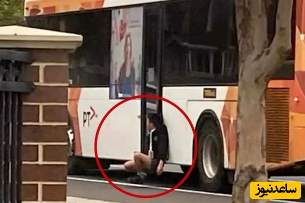 ببینید؛ گیر کردن دانش‌آموز 12 ساله بین در اتوبوس در حال حرکت+ ویدئو