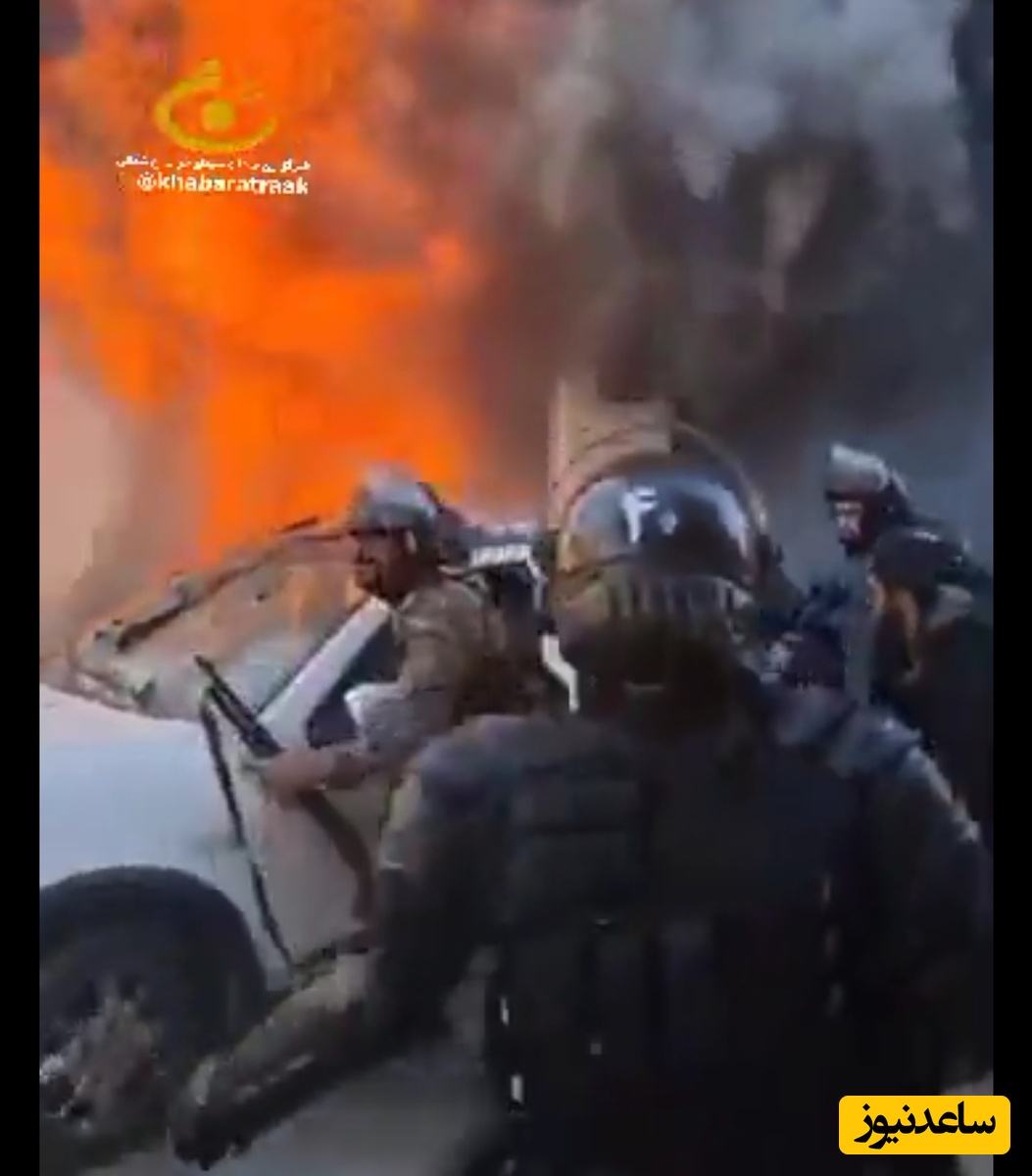 (فیلم) تلاش پلیس برای نجات خودروی مردم از آتش اغتشاشگران در بجنورد / کسی که با هزار سختی کوئیک خریده باید پاسوز آتش پهلوی دوستان بشه؟!