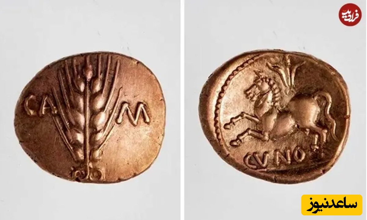 روی سکه و پشت همان سکه باستانی بریتانیایی