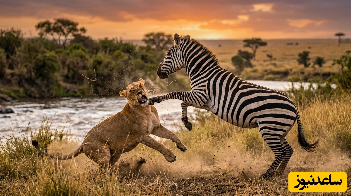ویدئوی حیات وحش روز؛ این ماجرای راز بقا: نبرد نفس‌گیر در حیات‌وحش آفریقا؛ لگدی که فک «شیر» را در هم شکست!