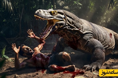 قانون جنگل؛ مستند حیات وحش/ ضیافت خونین در جزیره؛ حمله هولناک اژدهای کومودو برای بلعیدن یک انسان درسته+فیلم
