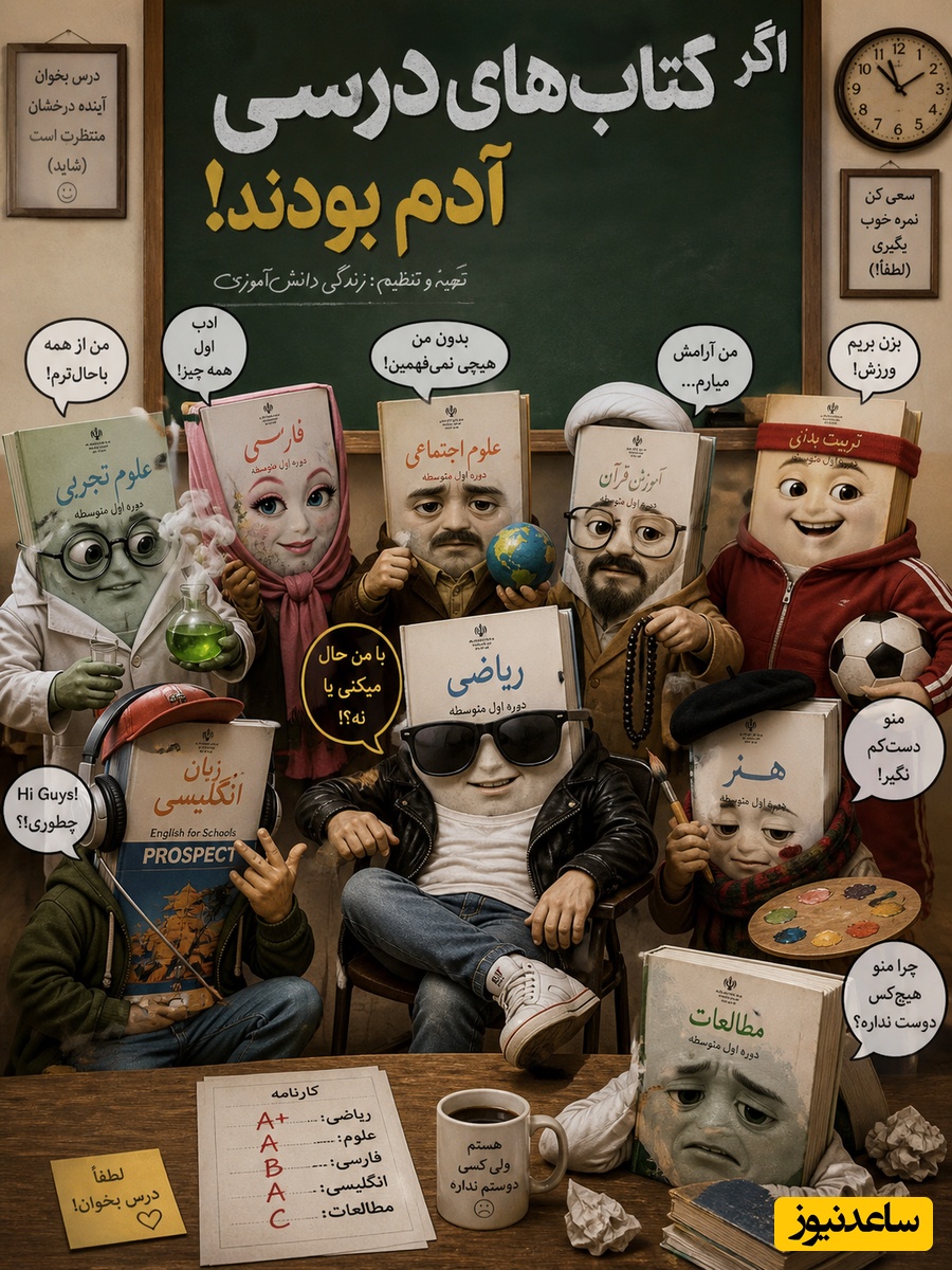 (عکس) دیدن این تصاویر برای دهه‌شصتی‌ها و هفتادی‌ها اجباری است! اگر کتاب‌های درسی جان می‌گرفتند...