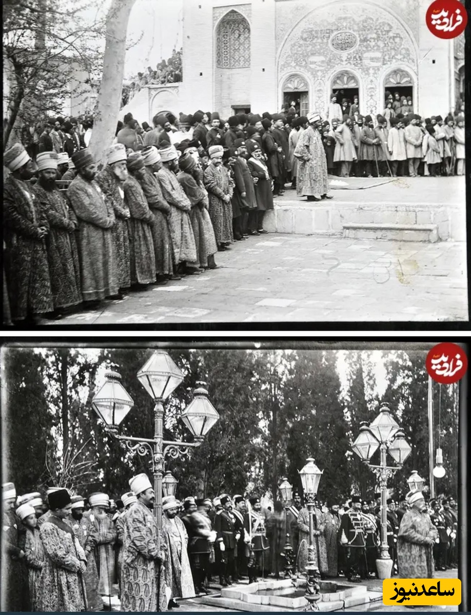 درباریان در مراسم سلام نوروزی در کاخ گلستان