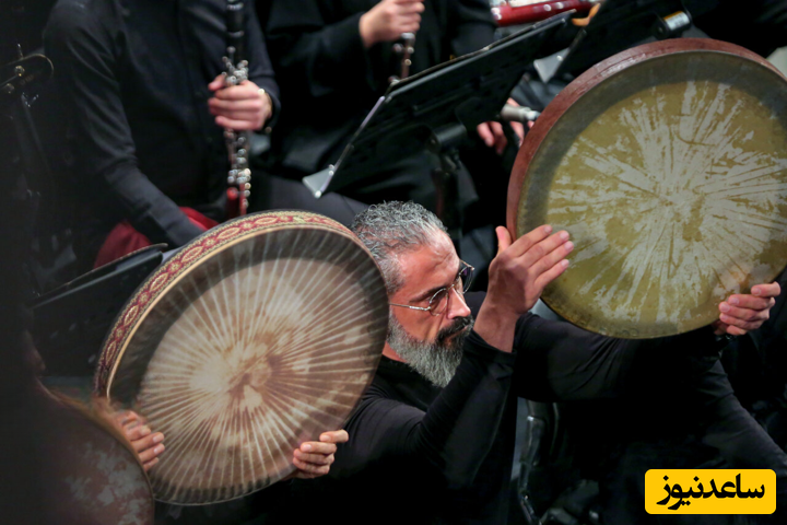 تصاویری از دف نوازی باشکوه آقایان در کنار زنان نوازنده ایرانی در ارکستر ملی