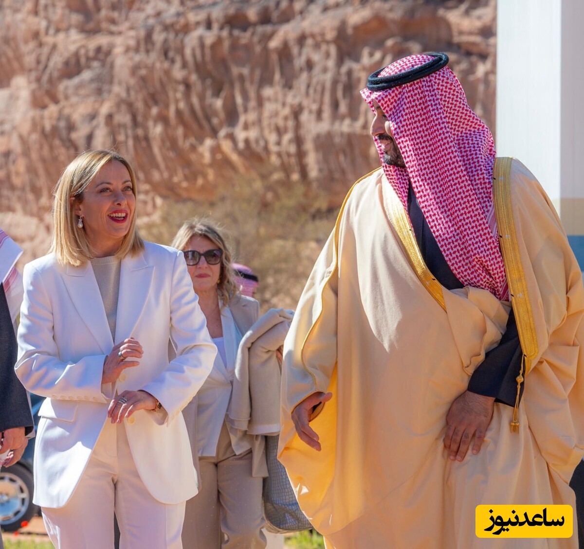 سنگ تمام بن سلمان در استقبال از نخست وزیر خوش‌پوش ایتالیا؛ میزبانی در اقامتگاه زمستانی+ عکس