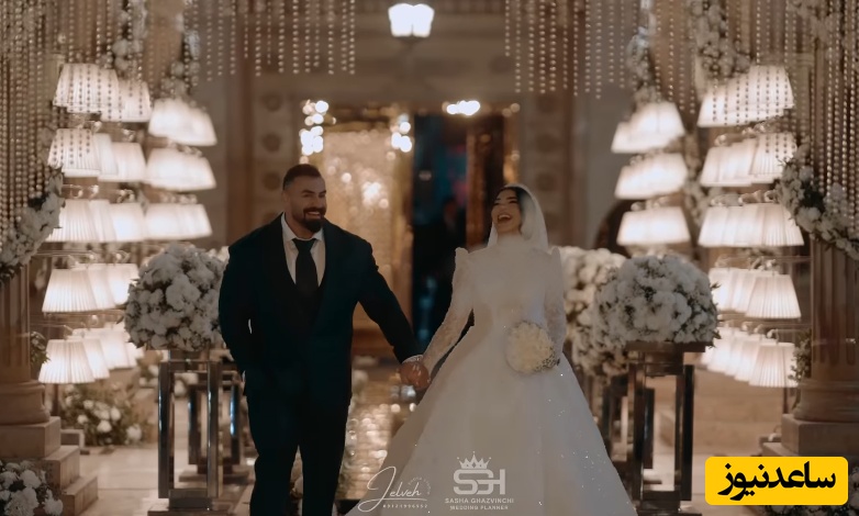 فیلم/ نگاهی به چیدمان جشن عروسی فاخر و پرطمطراق بهروز تابانی شیرشاه ایرانی در قصر با نمای مصر باستان/ سنگ تمام مستر المپیا برای عروس خانوم😍