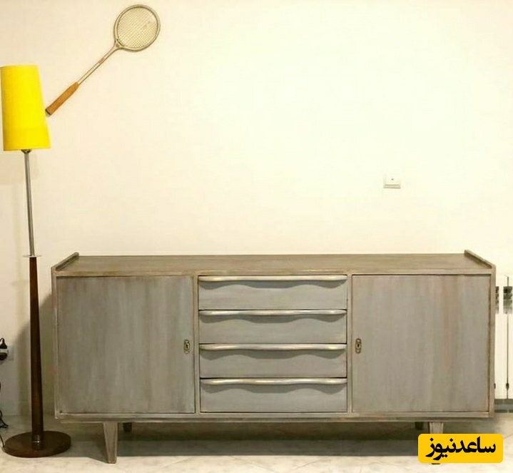 بازسازی خلاقانه؛ تبدیل کنسول چوبی قدیمی به میز تلویزیون مدرن با امکانات مخفی+ویدئو