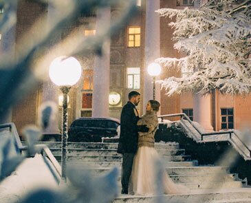 عروسی جالب در دمای منفی 40 درجه + عکس