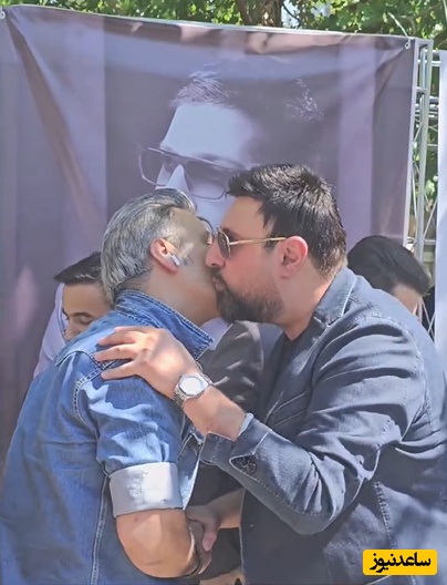 چاق سلامتی شهرام شکوهی و محمد علیزاده در مراسم چهلم حمید هیراد+فیلم