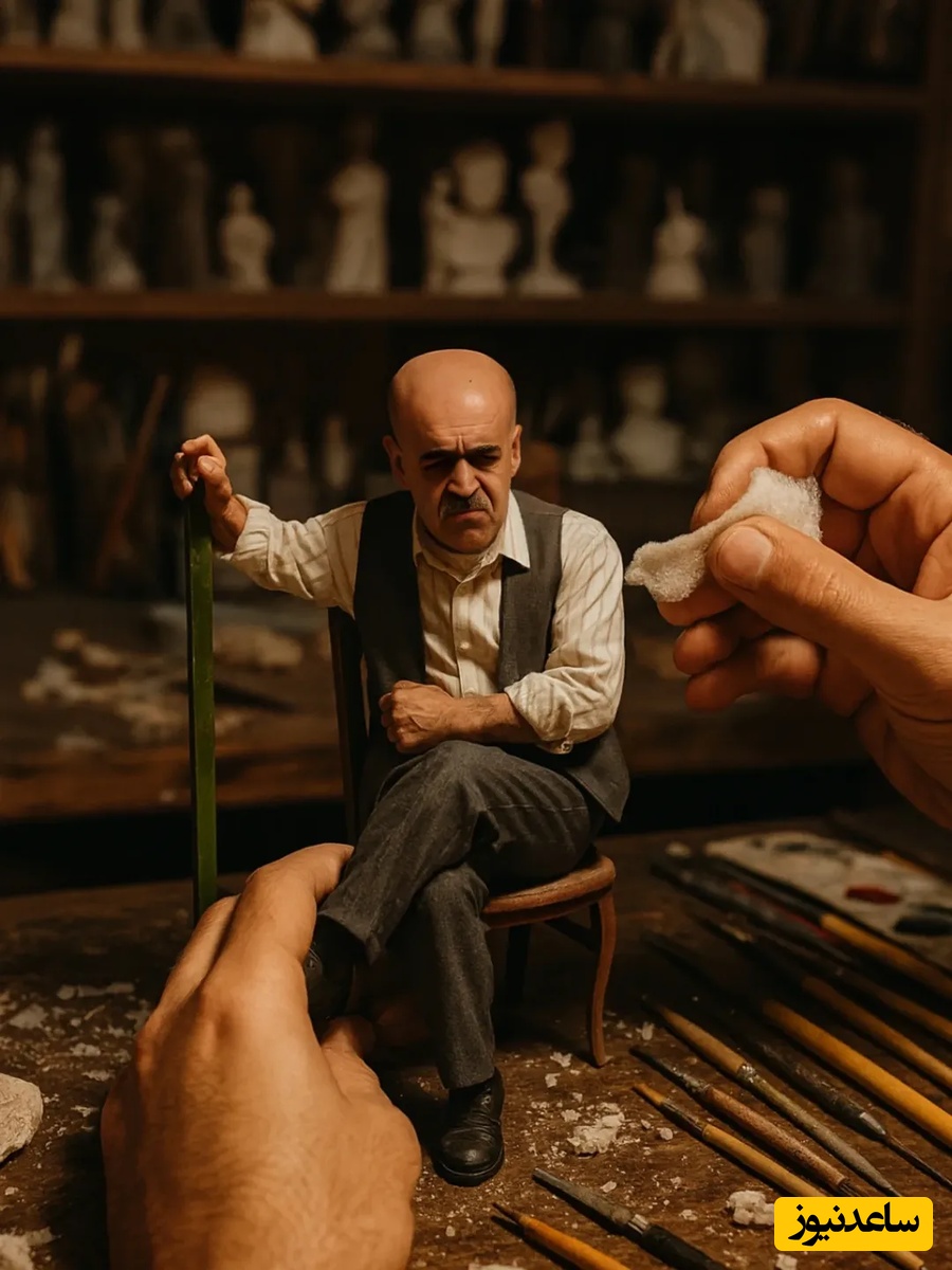 اوج ظرافت و سلیقه در طراحی فیگور سلاطین طنز ایران با چهره‌هایی طبیعی؛ محسن تنابنده، مهران مدیری، رضا عطاران و نون خامه‌ای سینما نعیمه نظام‌دوست😍+عکس