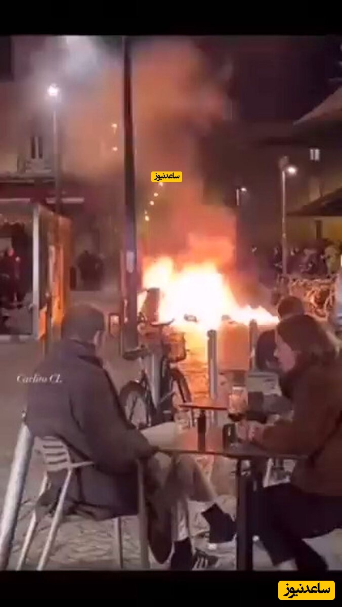 لحظه باورنکردنی سرو قهوه در میان آتش اعتراضات توسط معترضان!