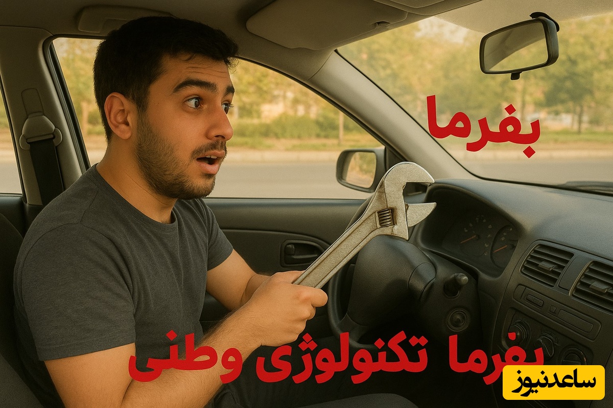 خلاقیت حماسه گونه جوان ایرانی در رانندگی بدون فرمان/ اینم از تکنولوژی وطنی با آچار فرانسه/ اصلا تصورم به طراحی ماشین دگرگون شد😂