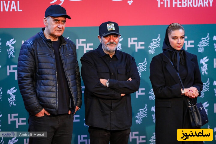 نگاهی به تیپ و استایل بازیگران ایرانی فیلم سینمایی «غوطه ور» در اولین روز از جشنواره فیلم فجر/ لباس سرتاپا مشکی مهران غفوریان و محیا دهقانی +عکس