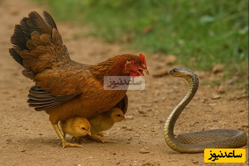 مستند حیات وحش حیوانات /نبرد مرغ با شاه کبرا برای نجات جوجه‌هایش/ مادر که باشی در دفاع از بچت کم نمیذاری ...