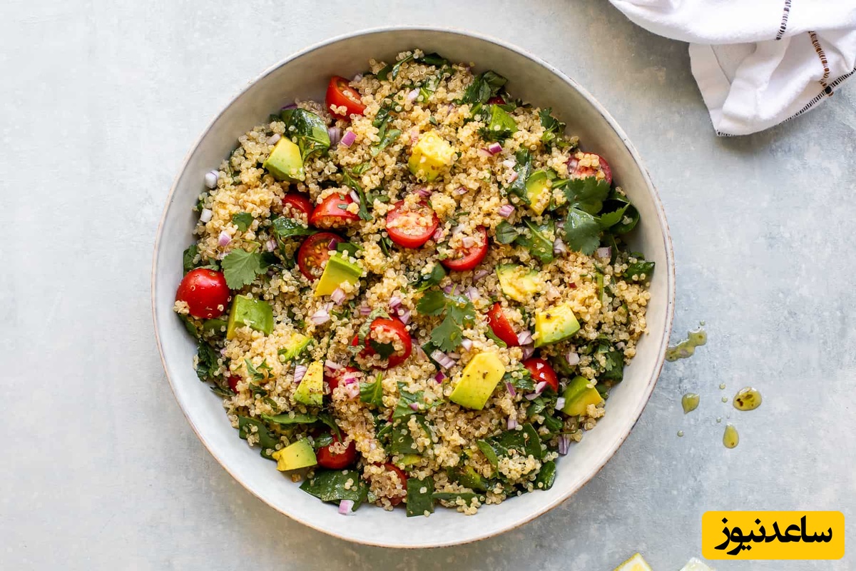 (ویدیو) این سالاد کینوا غذای خوشمزه برای عضله‌سازی و سلامت روزانه هست/ منبع پروتئین کامل و سالم برای وعده‌ها