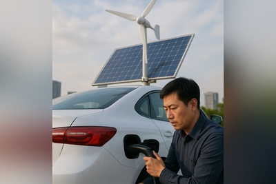 خلاقیت هوش‌پران راننده چینی برای تأمین انرژی و شارژ تموم نشدنی خودروی برقی / ایلان ماسک باید مقابل تو درس پس بده😂