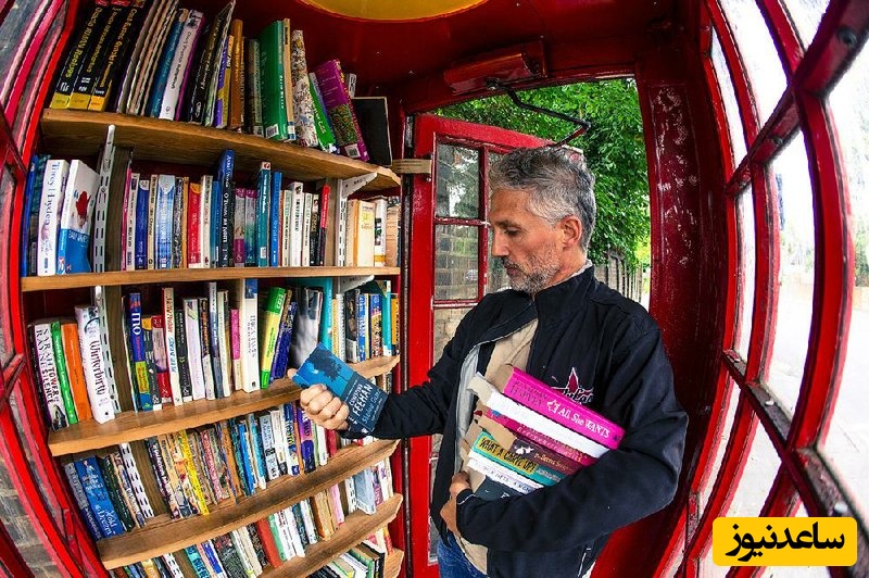  باجه تلفنی در  «لنگ کلوسن»("Long Clawson") انگلستان که به کتابخانه تبدیل شده است