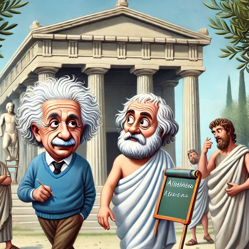 ویدئو/ وقتی انیشتین با ماشین زمان به یونان باستان سفر می‌کند😀