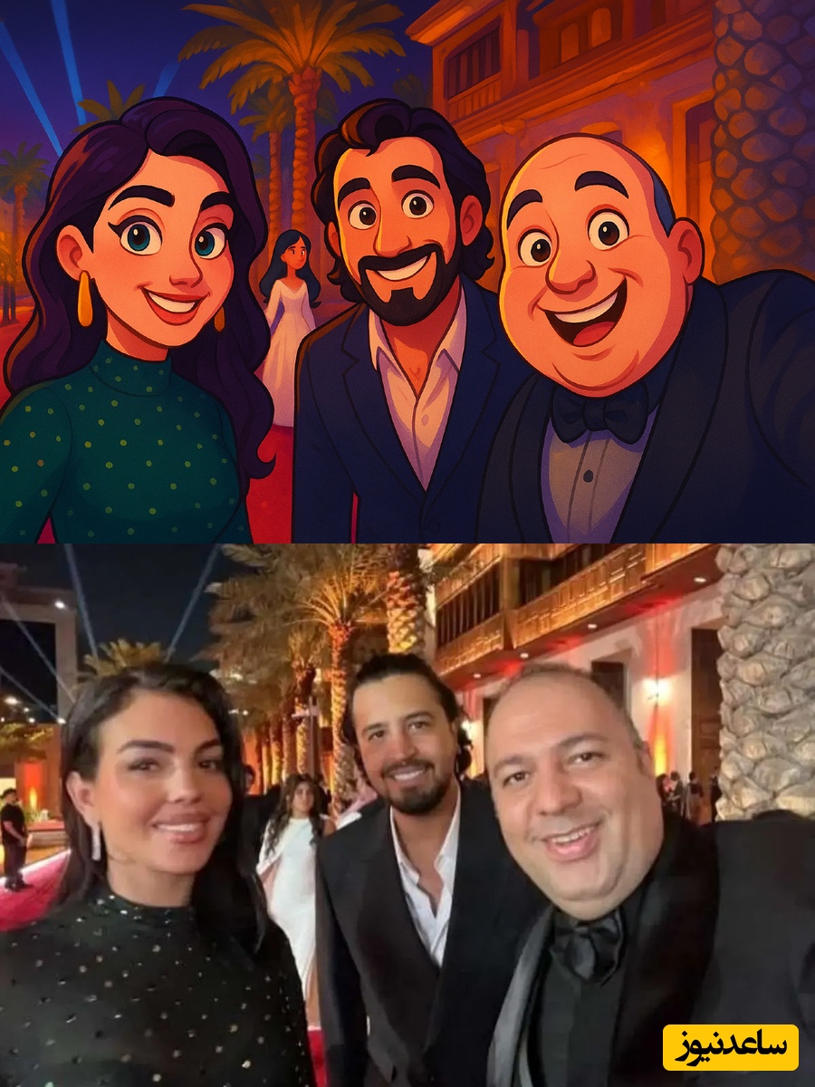 ببینید| انیمیشن علی اوجی و جورجینا، زن رونالدو/ چند ثانیه قبل از عکس به جورجینا گفتم...🤣