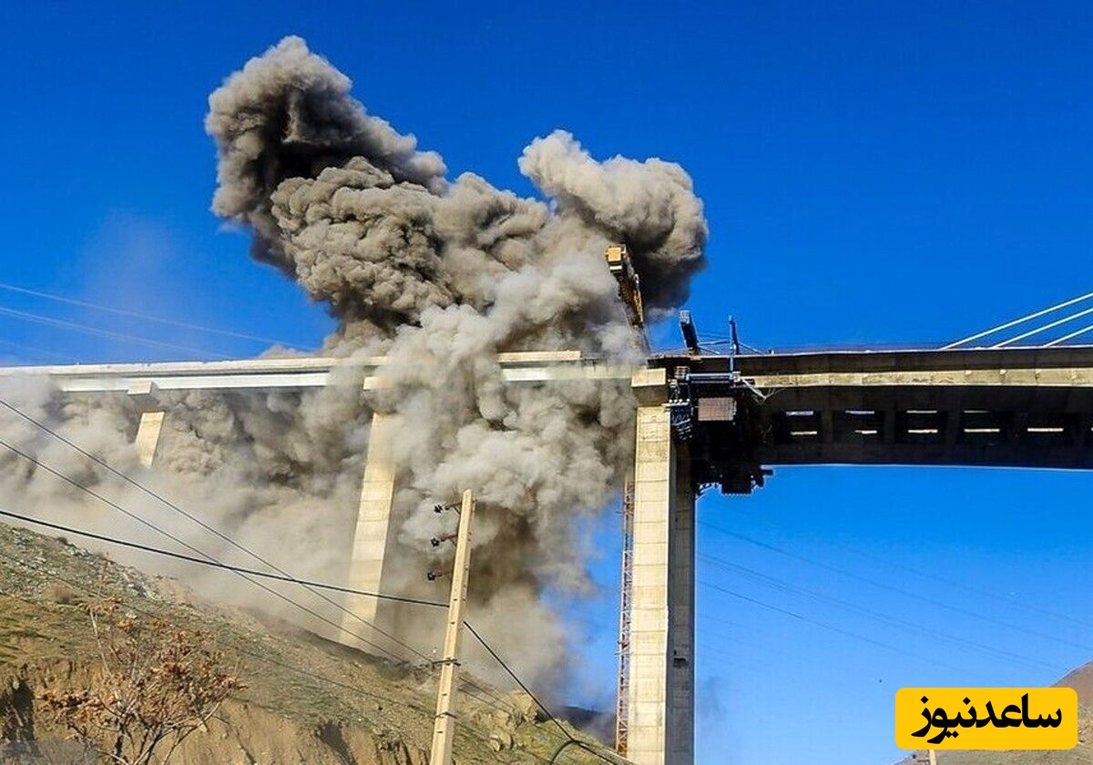 ببینید | جدیدترین ویدیوی منتشر شده از حمله به پل b1 کرج از زاویه‌ای دیگر که شدت حمله را نشان می‌دهد