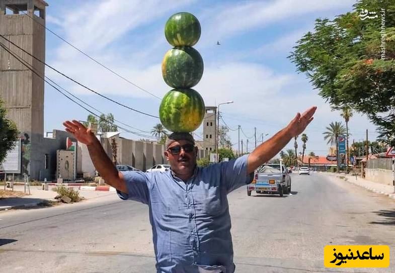 خلاقیت خنده دار هندونه فروش شیرازی، برای فرار از گرما حماسه آفرید/ هنر نزد ایرانیان است و بس!